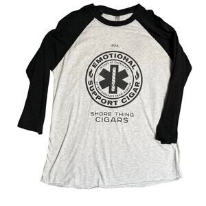 2/$15 30A Cigar Raglan Shirt Gray and‎ Black S ( 2773 )